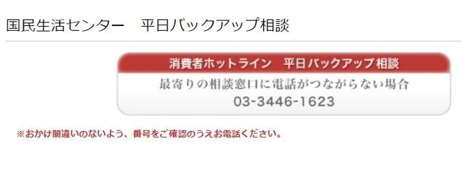 国民生活センター 電話番号